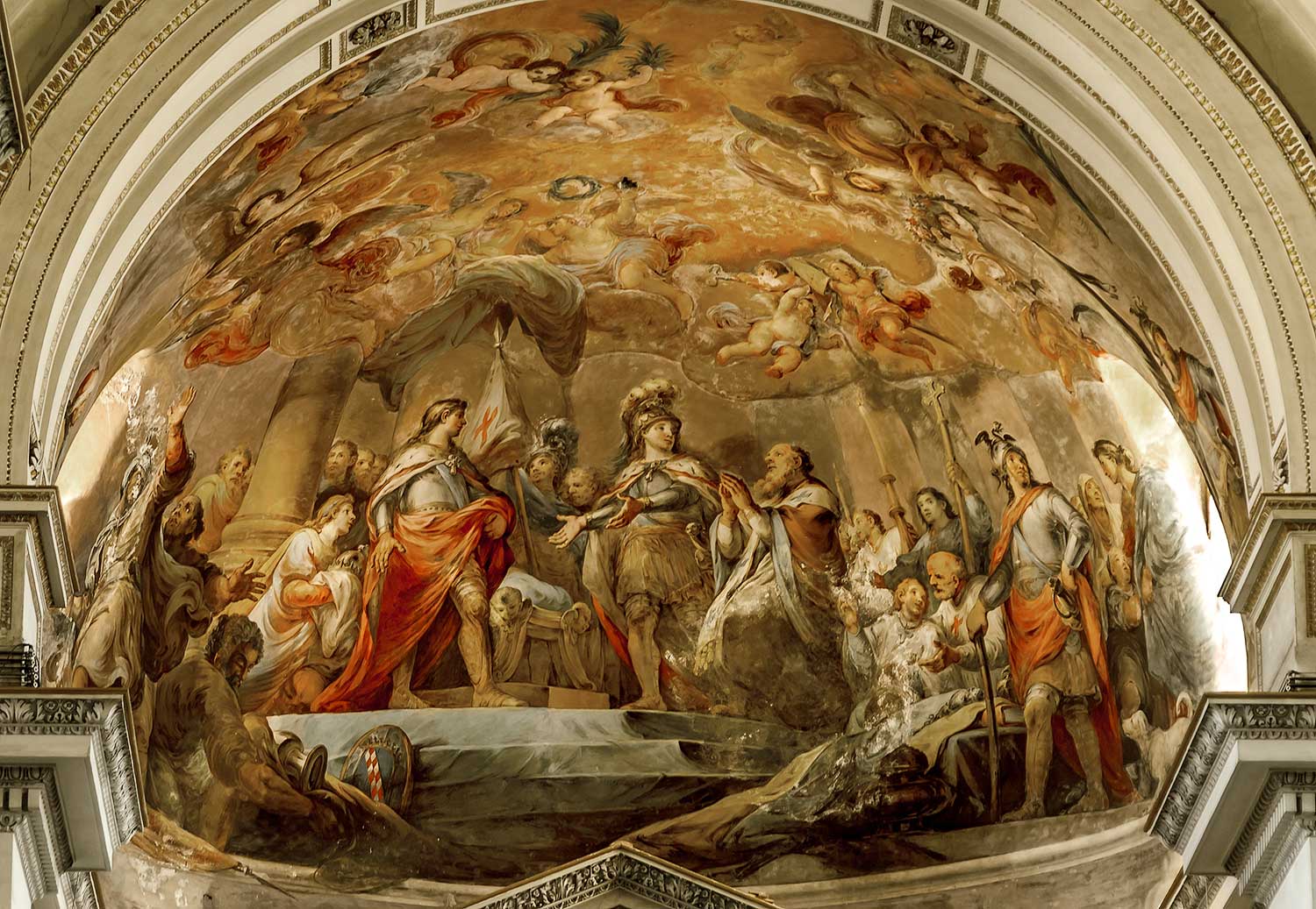 De fresco in de apsis van de kathedraal