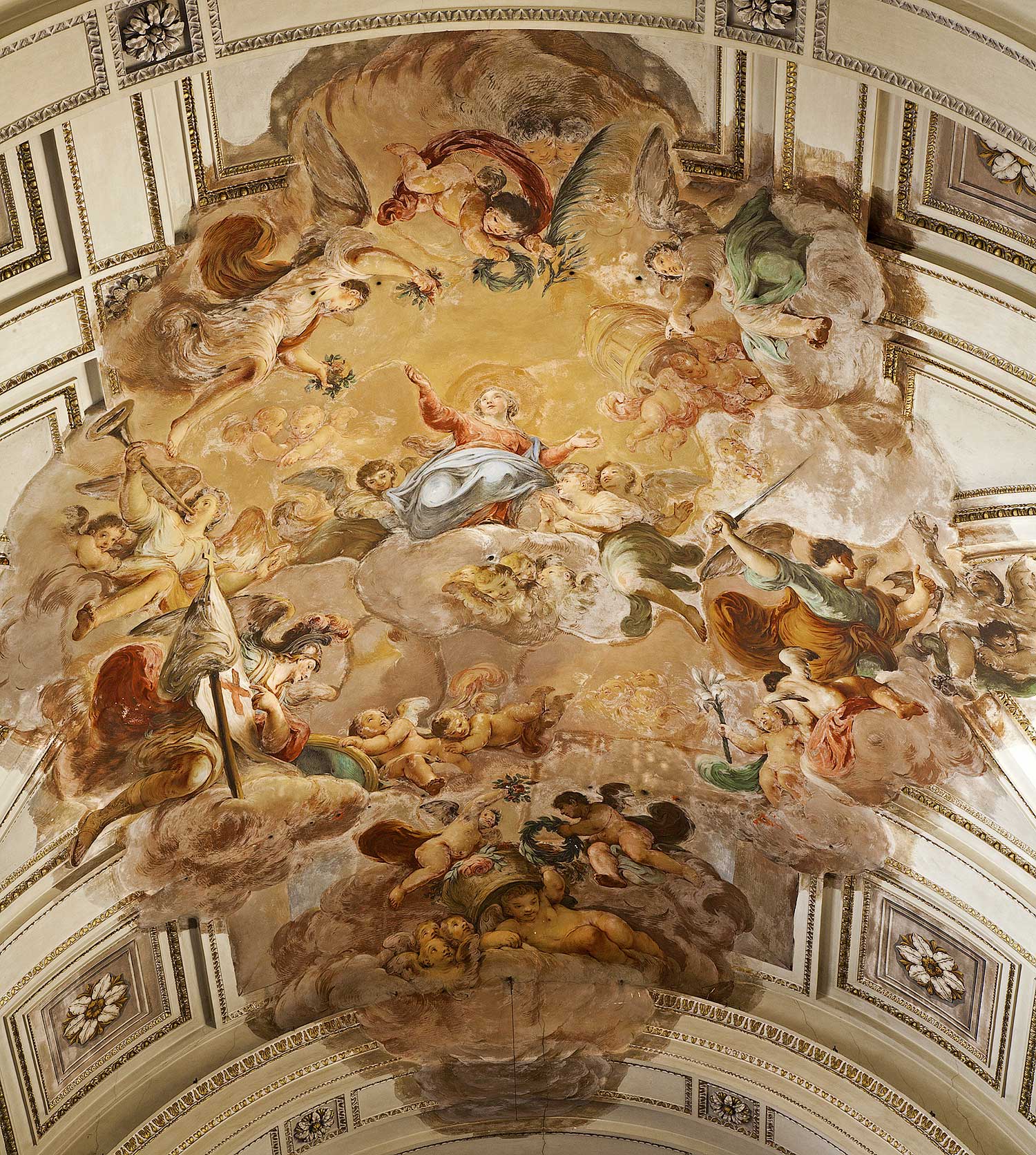 Een fresco in de kathedraal van Palermo